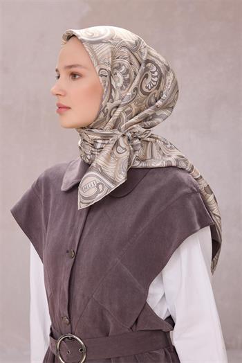 Belli Twill İpek Eşarp - 4222-84 Taş