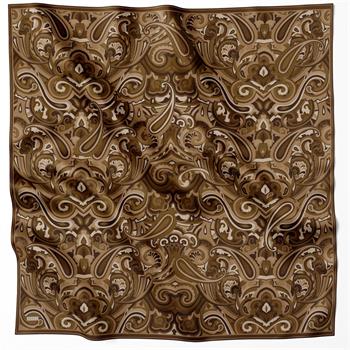 Belli Twill İpek Eşarp - 4222-89 Kahve