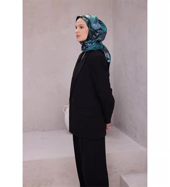 Belli Twill İpek Eşarp - 4225-80 Siyah