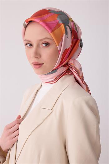 Belli Twill İpek Eşarp - 4303-55 Pembe