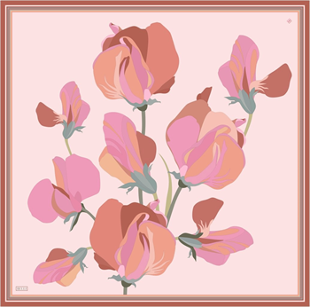 Belli Twill İpek Eşarp - 4303-55 Pembe