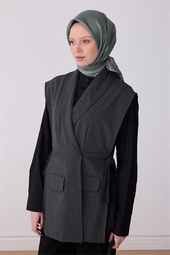 Belli Twill İpek Eşarp - 4305-01 Gri