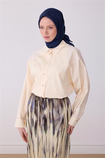 Belli Twill İpek Eşarp - 4305-52 Lacivert