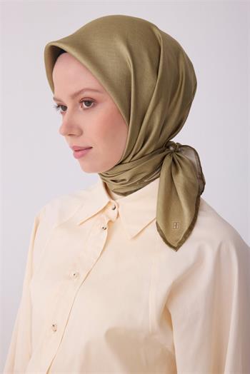 Belli İpek Eşarp - 4305-80 Haki Twill