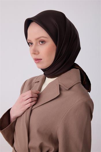 Belli Twill İpek Eşarp - 4305-83 Acı Kahve