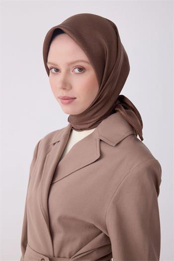 Belli Twill İpek Eşarp - 4305-86 Sütlü Kahve