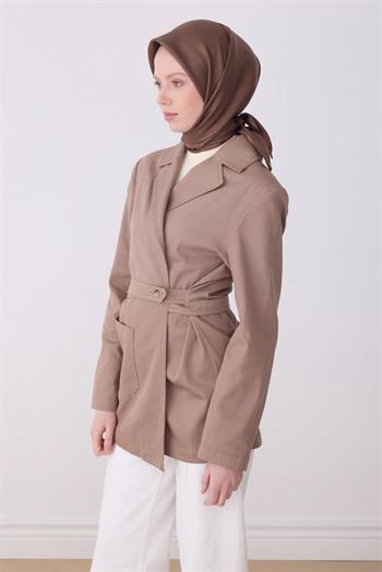 Belli Twill İpek Eşarp - 4305-86 Sütlü Kahve
