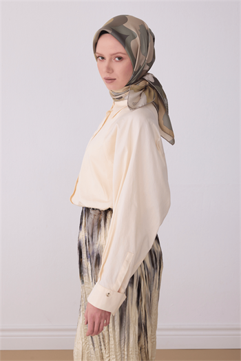 Belli İpek Eşarp - 4306-36 Yeşil Twill