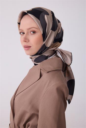 Belli Twill İpek Eşarp - 4306-89 Siyah Taş