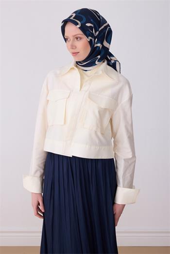 Belli Twill İpek Eşarp - 4309-34 Lacivert
