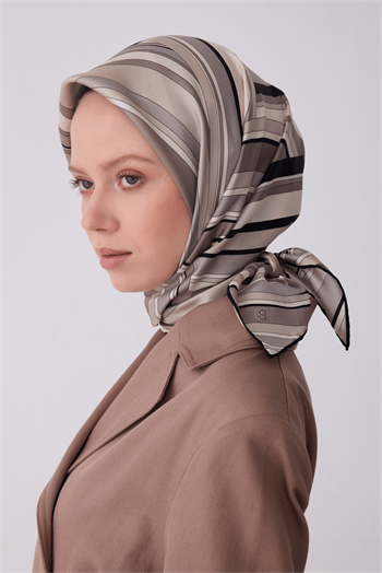 Belli Twill İpek Eşarp - 4311-04 Gri