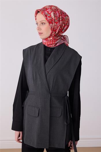 Belli Twill İpek Eşarp - 4314-09 Kırmızı
