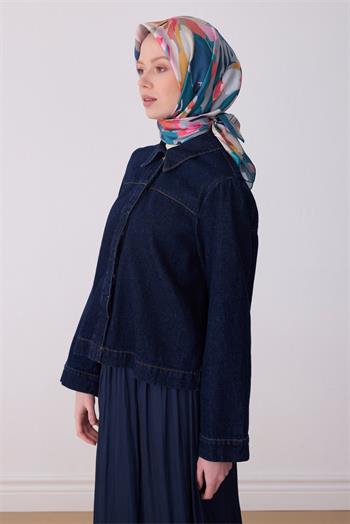 Belli Twill İpek Eşarp - 4315-82 Petrol Yeşili