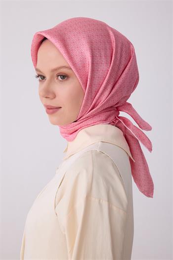 Belli Twill İpek Eşarp - 4317-55 Pembe