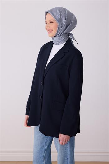 Belli Twill İpek Eşarp - 4321-56 Mavi