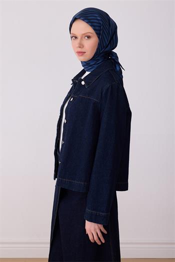 Belli Twill İpek Eşarp - 4325-52 Lacivert