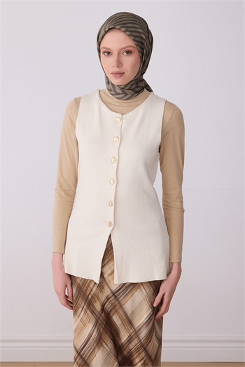 Belli İpek Eşarp - 4325-85 Haki Twill