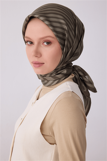 Belli İpek Eşarp - 4325-85 Haki Twill