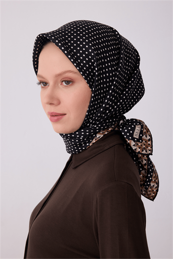 Belli Twill İpek Eşarp - 4326-02 Siyah