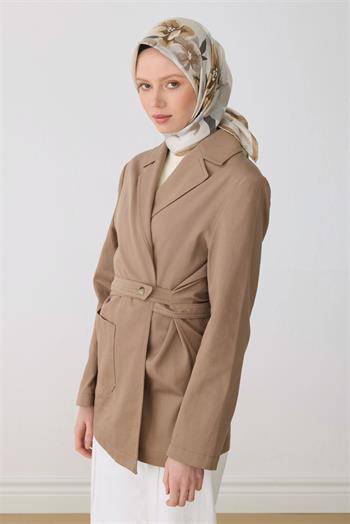 Belli Twill İpek Eşarp - 4330-84 Bej