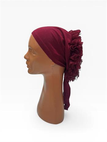 Dantelli Dikişli Bone - Bordo