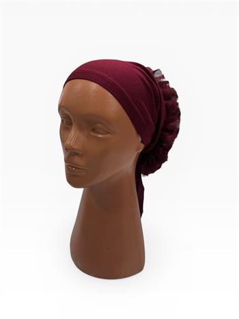 Dantelli Dikişli Bone - Bordo