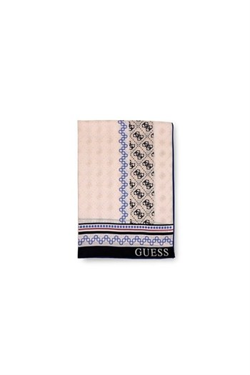 Guess Monogram Pamuk İpek Şal - Ekru