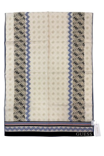 Guess Pamuk İpek Şal - 5731 - Siyah Krem Saks