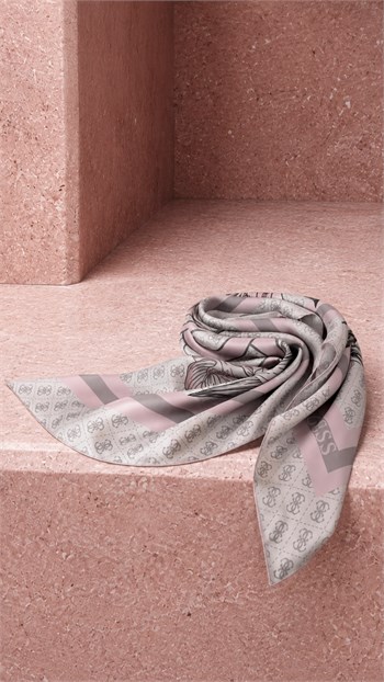 Guess Twill İpek Eşarp - 5729 - Pudra Pembe