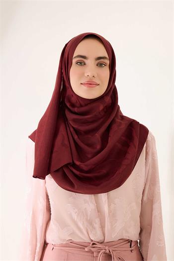 Imannoor Ferah Tensel Şal - Güneş Doğarken - Bordo