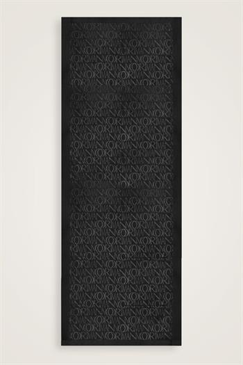 Imannoor Floş Pamuk Şal - Monogram Shiny - Siyah