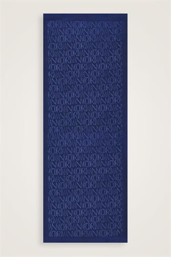 Imannoor Floş Pamuk Şal - Monogram Shiny - Lacivert