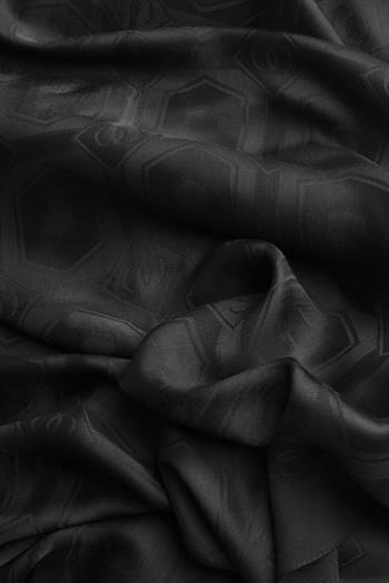 Imannoor Floş Viskon Şal - Altıgen Baklava - Siyah