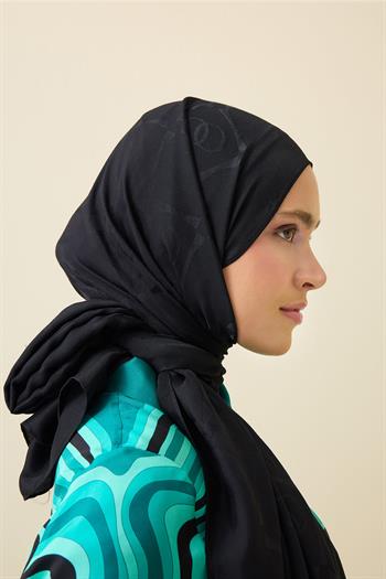 Imannoor Floş Viskon Şal - İman I Baklava - Siyah