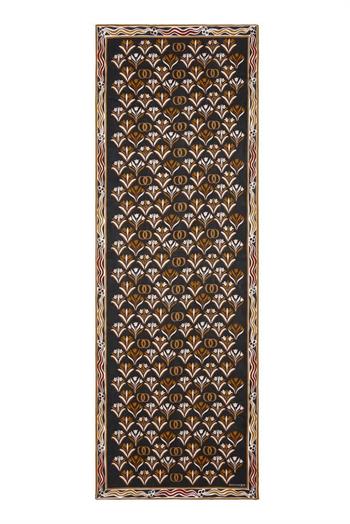 Imannoor Floş Viskon Şal - Yelpaze - Siyah Somon