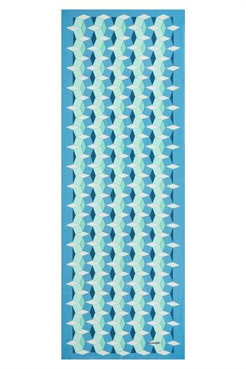 Imannoor Floş Viskon Şal - Zigzag Desen - Turkuaz