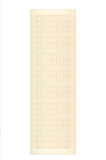 Imannoor İpek Cashmere Şal - Petek Monogram Desenli - Krem