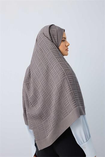 Imannoor Naia Şal - Iman Kare Desenli - Antrasit