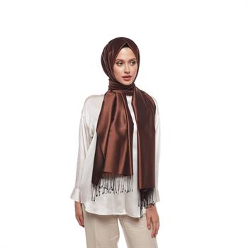 İpekevi Çift Taraflı İpek Şal - Acı Kahve