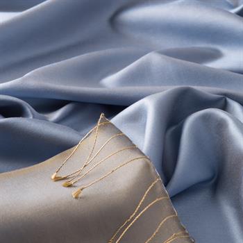 İpekevi Çift Taraflı İpek Şal - Bebe Mavisi