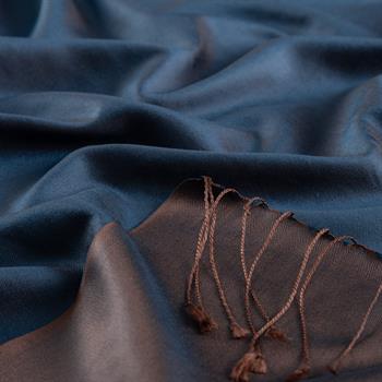 İpekevi Çift Taraflı İpek Şal - Dingin Mavisi