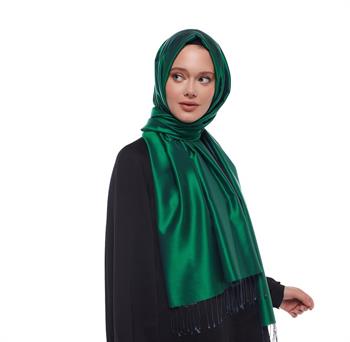 İpekevi Çift Taraflı İpek Şal - Elmas Yeşili