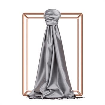 İpekevi Çift Taraflı İpek Şal - Gümüş