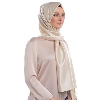 İpekevi Çift Taraflı İpek Şal - Krem