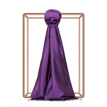 İpekevi Çift Taraflı İpek Şal - Mor Menekşe