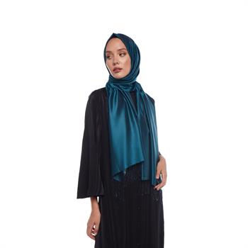 İpekevi Çift Taraflı İpek Şal - Petrol Yeşili