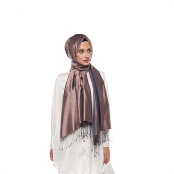 İpekevi Çift Taraflı İpek Şal - Puslu Leylak