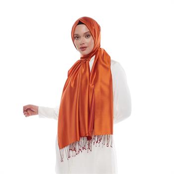 İpekevi Çift Taraflı İpek Şal - Turuncu