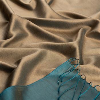 İpekevi Çift Taraflı İpek Şal - Vizon Petrol