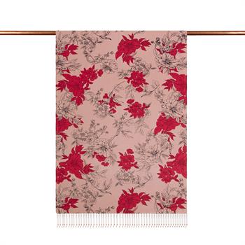 İpekevi Desenli İpek Şal - Açelya Desenli - Fondöten